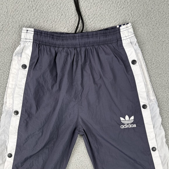 VTG Adidas Tear Away Windbreaker Track Pants Men Large Blue Side Snap Y2K - Picture 10 of 16